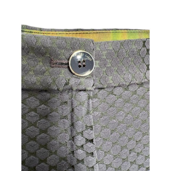 Ted Baker London Pants US 10 Black Green Daseat Waffle Cropped Notched Stretch - Picture 3 of 12